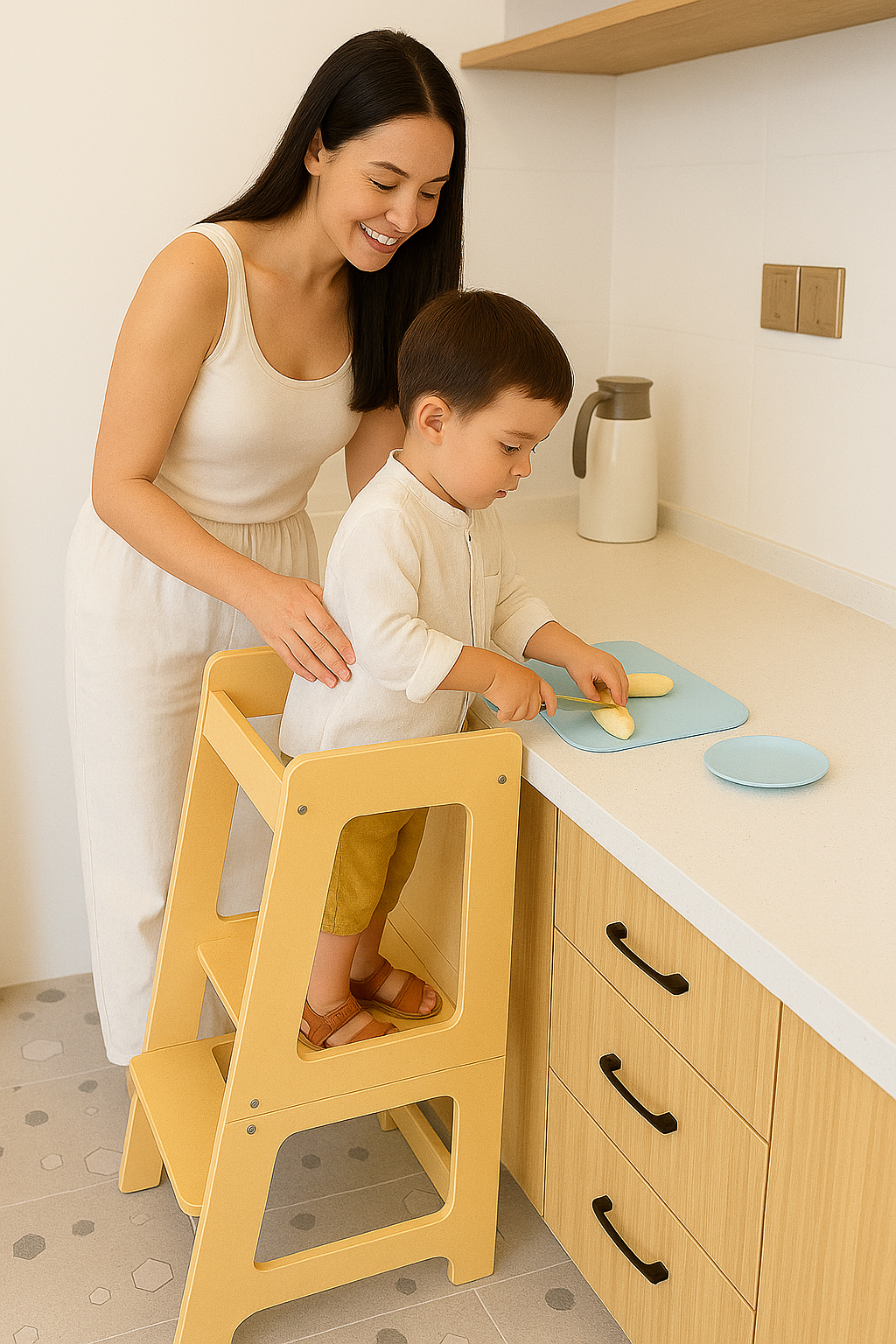 Montessori Learning Tower & Kinderstoel – 2-in-1