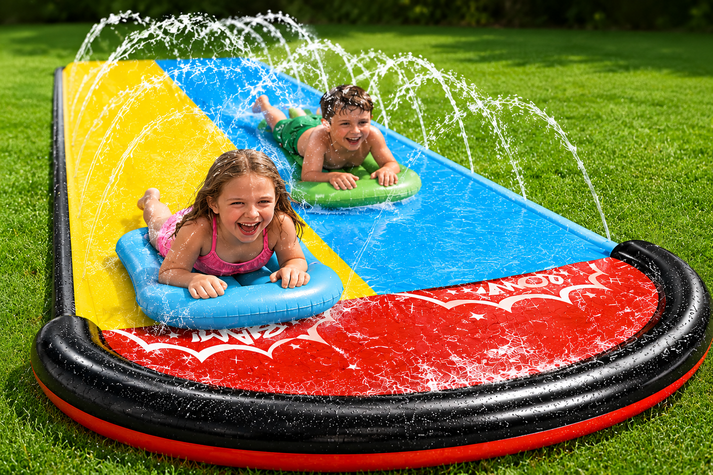 🌊 Dubbele Waterglijbaan 550 CM
